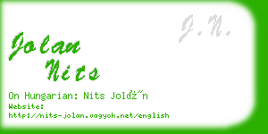 jolan nits business card